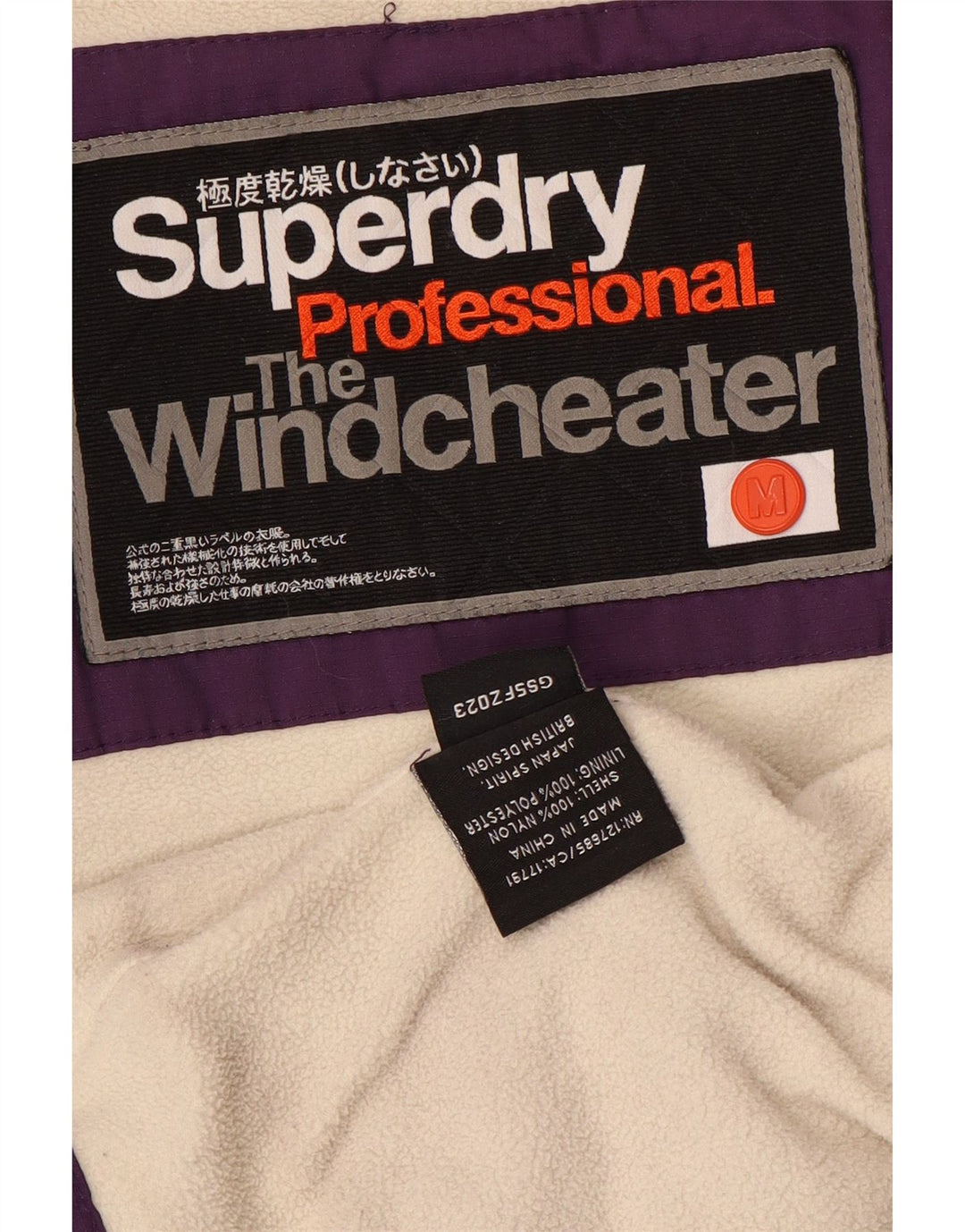 Jaqueta corta-vento feminina Superdry The Windcheater UK 12 médio roxo