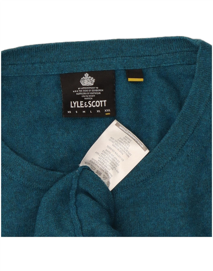 Lyle & Scott Suéter masculino com gola redonda 2XL algodão azul
