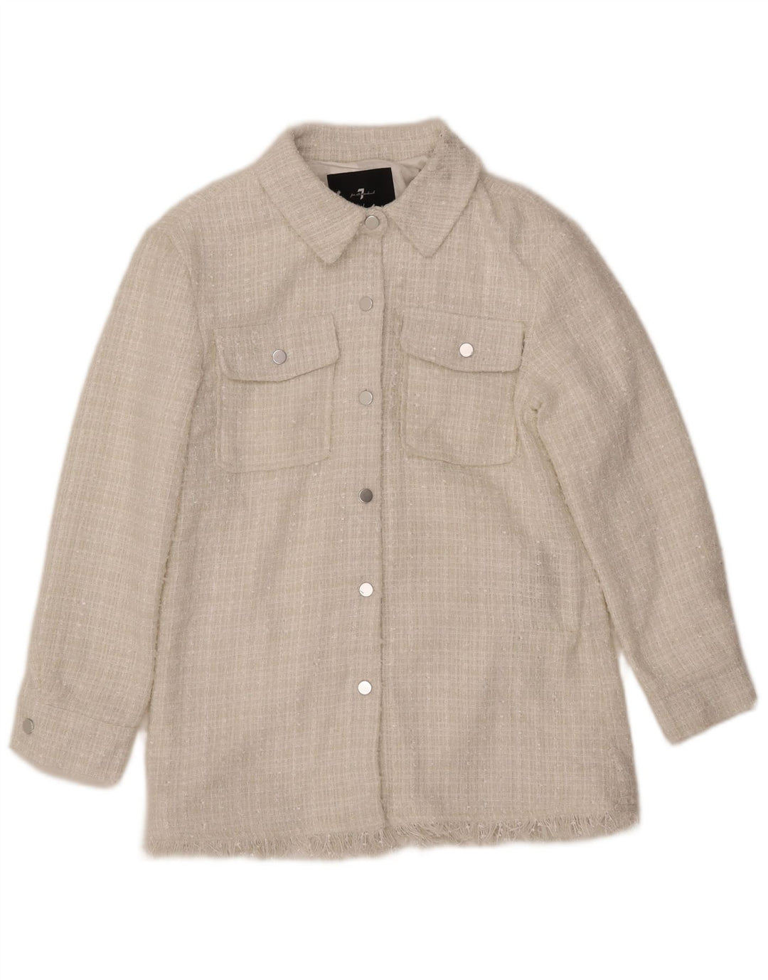 Jaqueta bomber feminina 7 FOR ALL MANKIND UK 12 poliéster branco médio