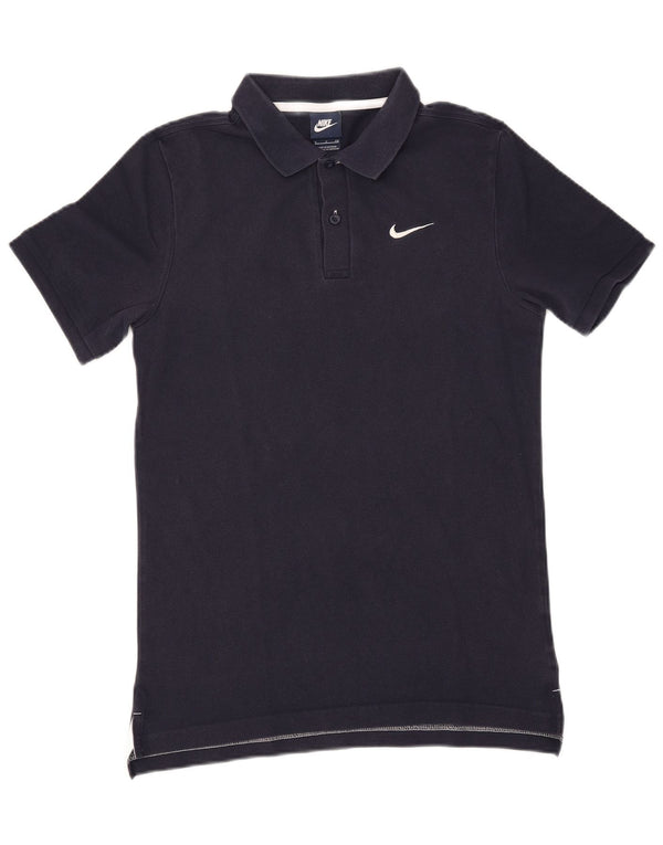 Camisa polo masculina Nike pequena algodão azul marinho
