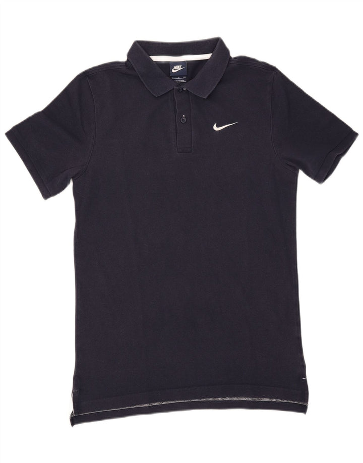 Camisa polo masculina Nike pequena algodão azul marinho