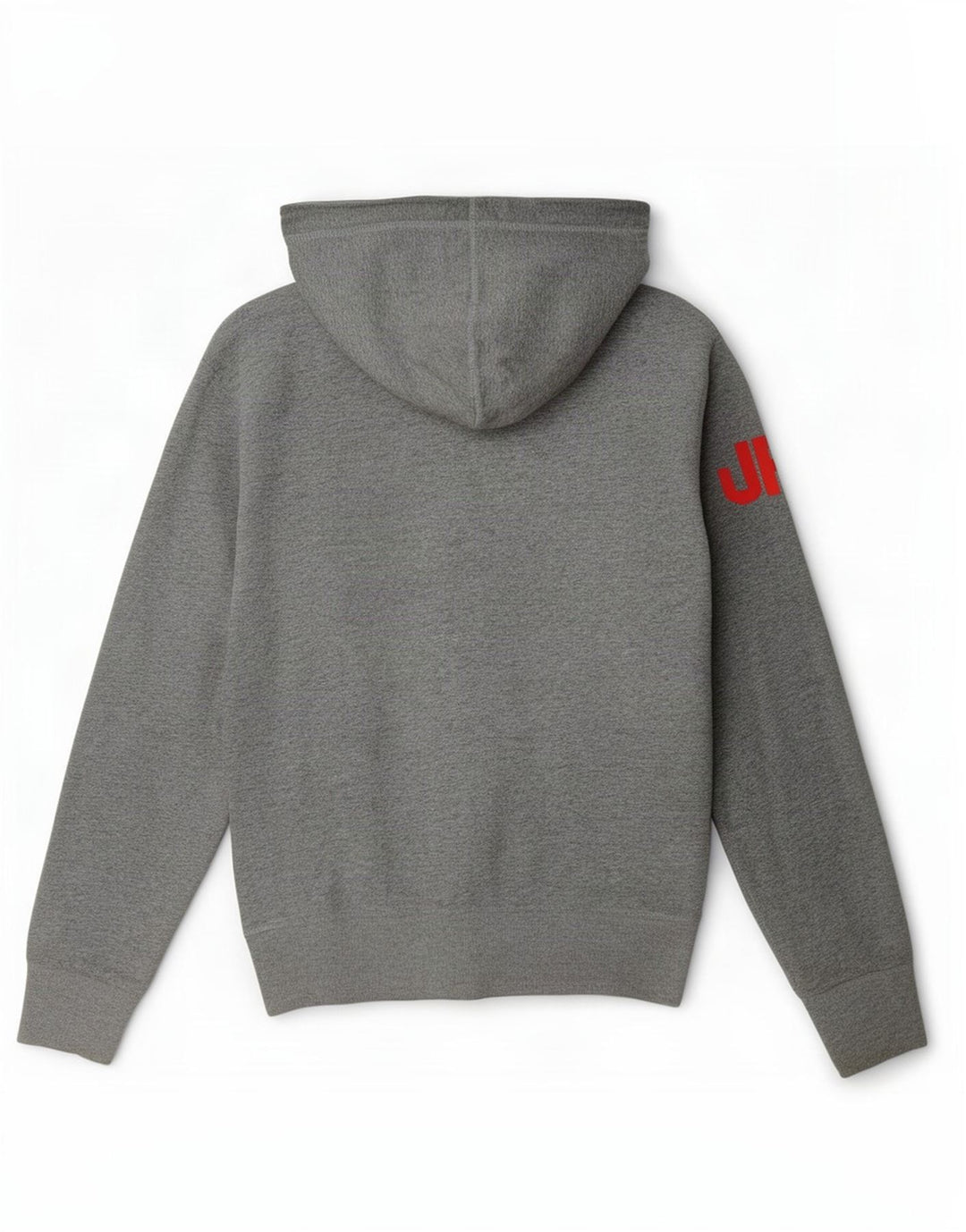 Suéter masculino Superdry com capuz e zíper gráfico cinza médio algodão