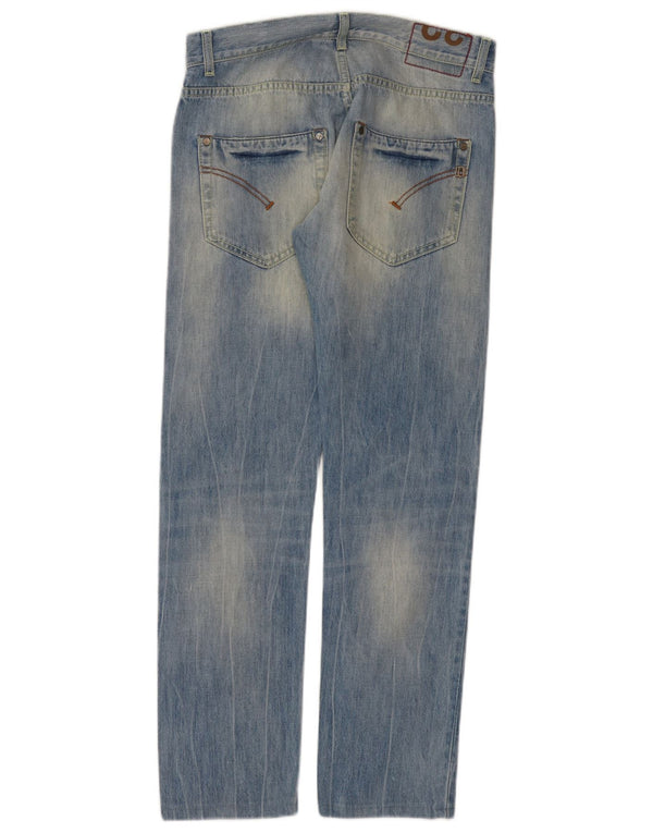 Dondup Mens Straight Jeans W32 L30 Azul Algodão
