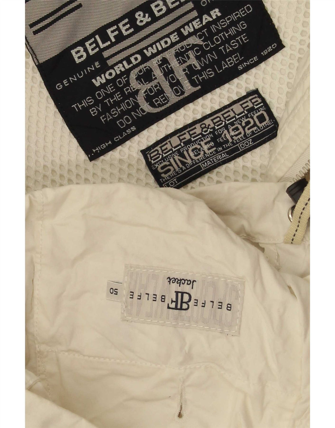Jaqueta de chuva Belfe & Mens IT 50 grande branca