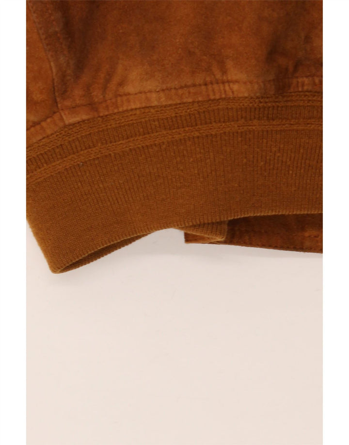 Jaqueta bomber masculina vintage de camurça IT 52 XL couro marrom