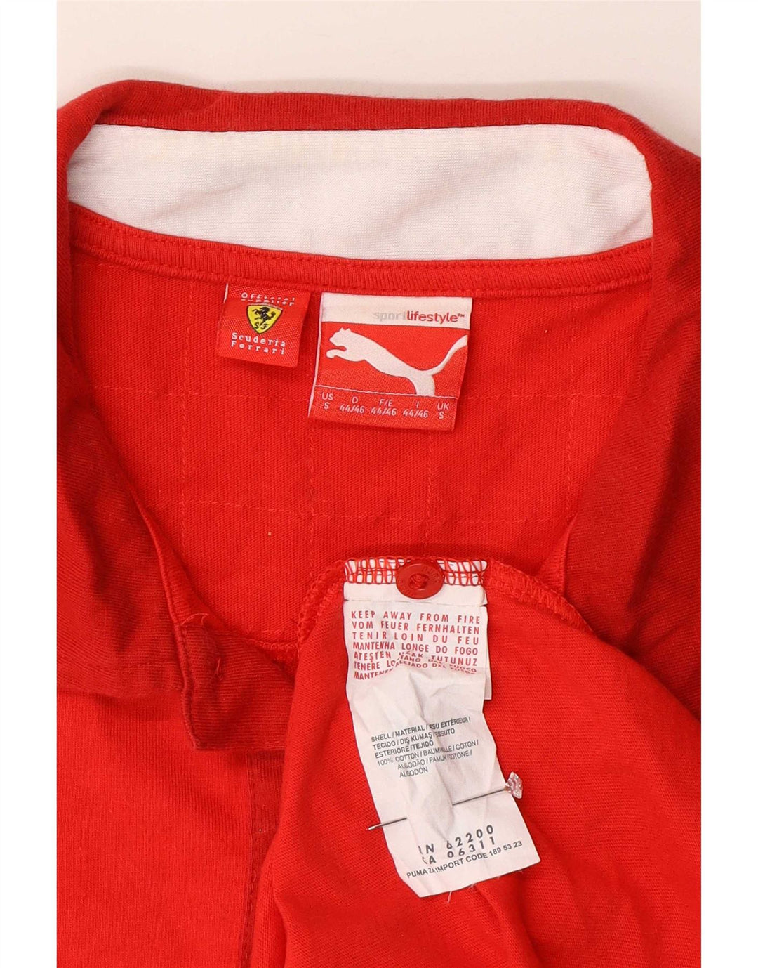 Camisa polo masculina Ferrari Ferrari pequena algodão vermelho