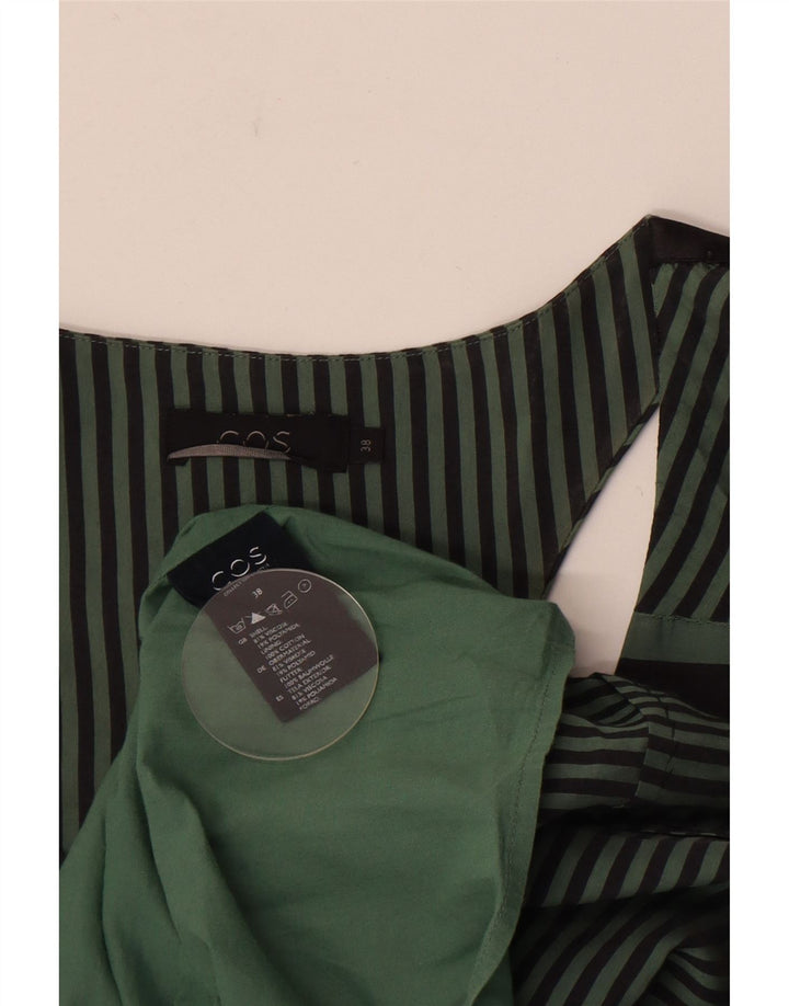 Cos Vestido feminino sem mangas com listras EU 38 Viscose listrada verde médio