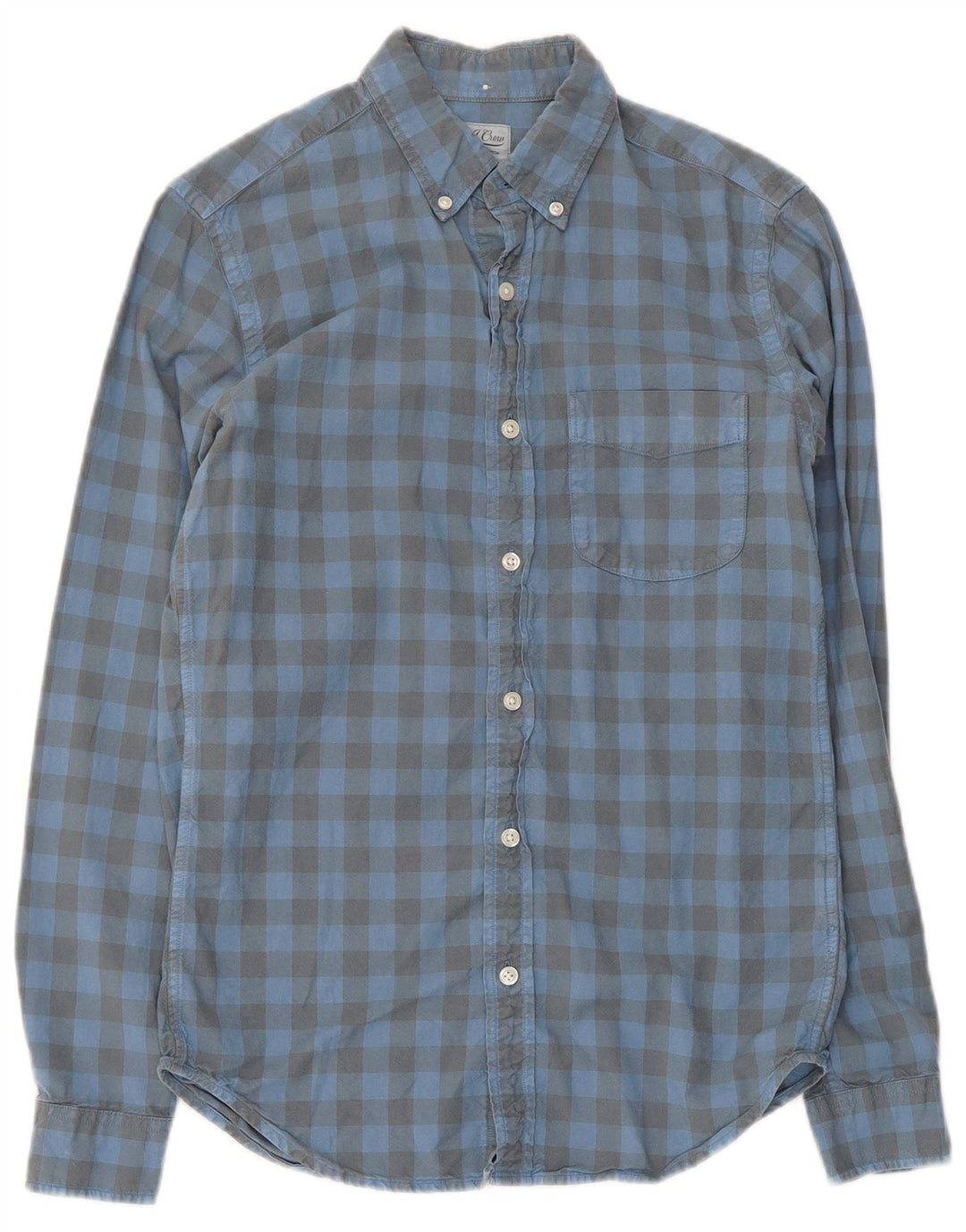 J. Crew Camisa masculina de flanela slim XS azul algodão guingão