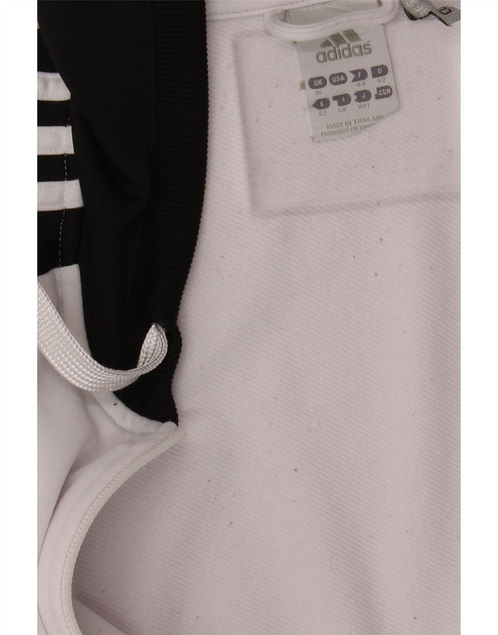 Suéter adidas feminino com capuz e zíper UK 16 grande bloco colorido branco