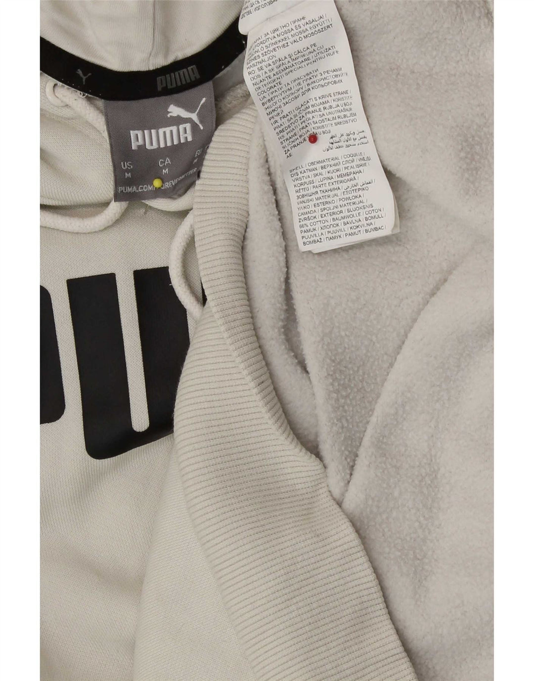 Puma masculino gráfico moletom com capuz médio algodão bege