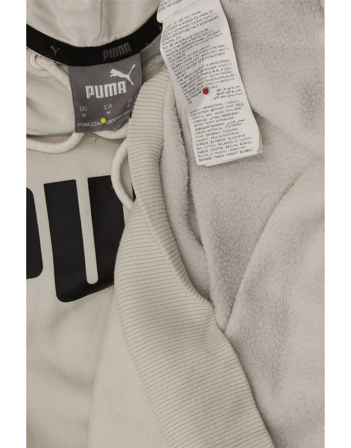 Puma masculino gráfico moletom com capuz médio algodão bege