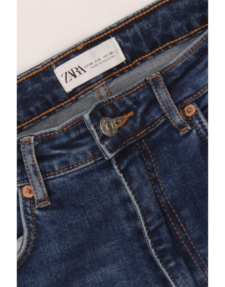 Calça jeans reta feminina Zara EU 38 pequena W28 L33 azul