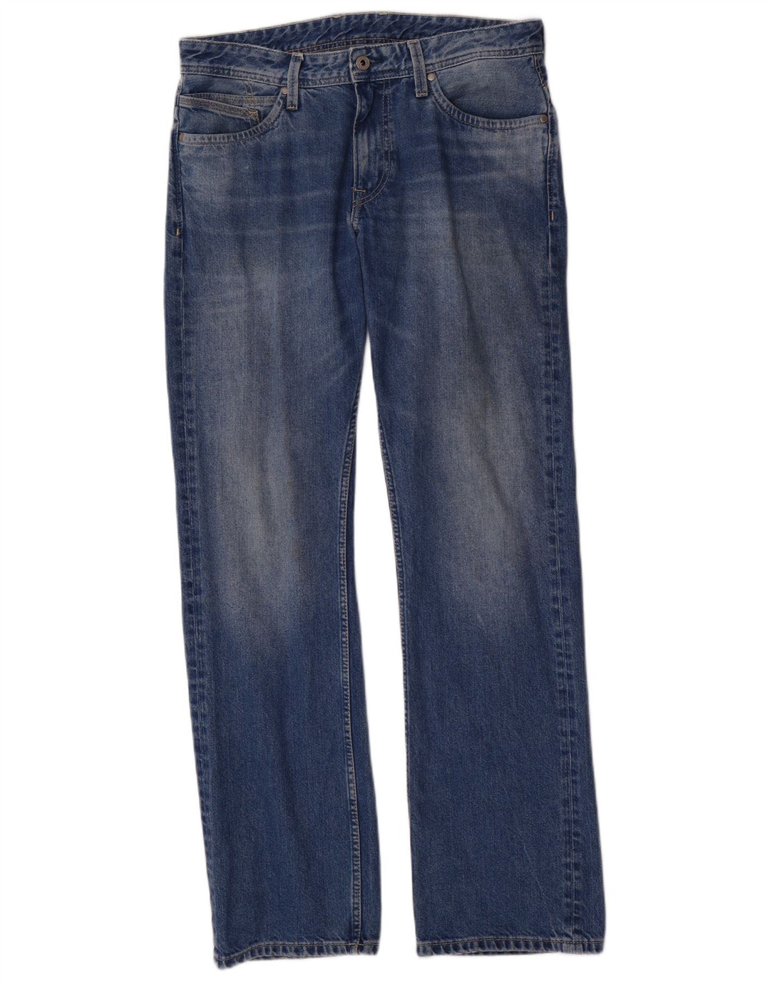 PEPE JEANS Jeans reto feminino W32 L34 azul algodão