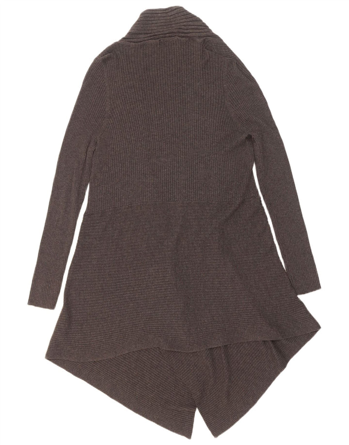 Suéter cardigã aberto assimétrico feminino Marks & Spencer Reino Unido 8 pequeno cinza