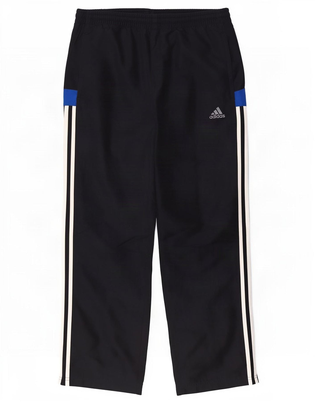 Calça de treino masculina Adidas pequena azul marinho colorblock poliéster