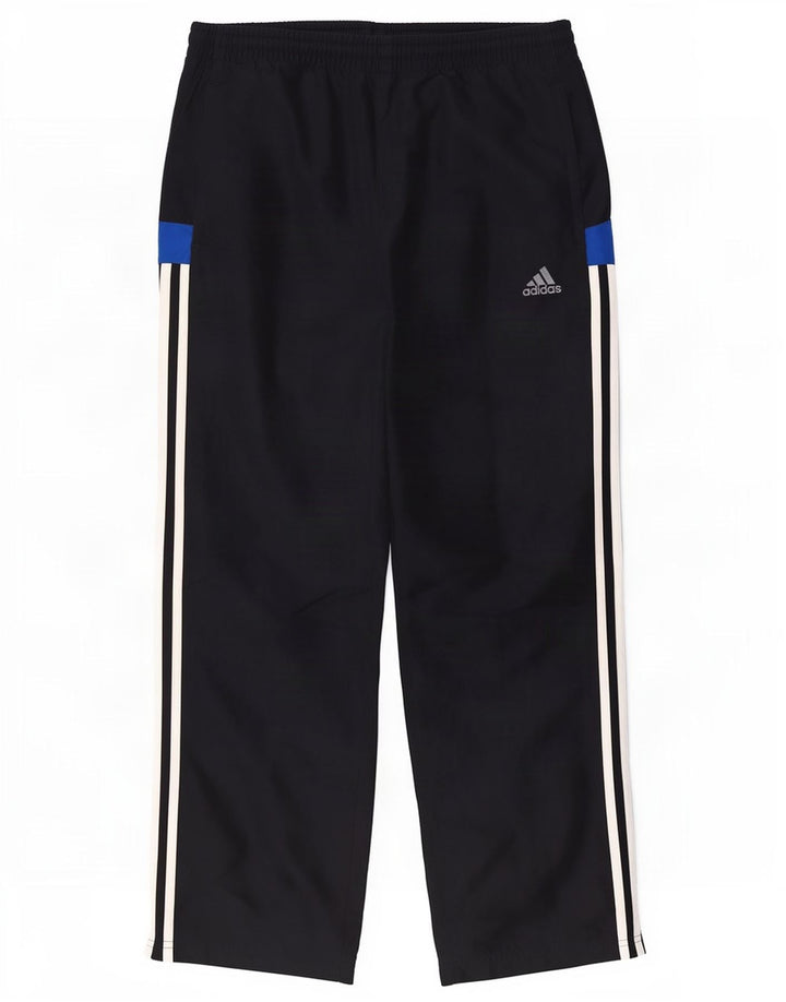 Calça de treino masculina Adidas pequena azul marinho colorblock poliéster