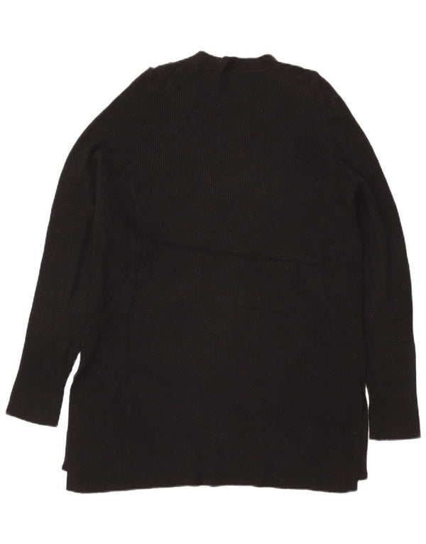 Suéter feminino Marks & Spencer Longline com decote em V Reino Unido 16 grande preto