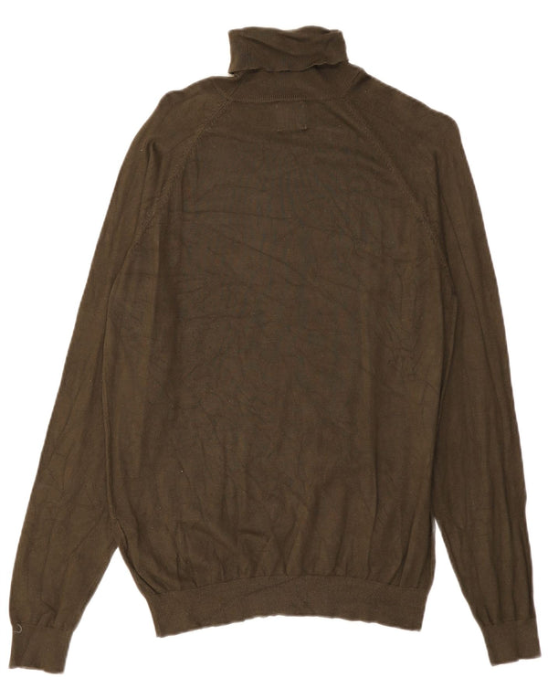 Suéter feminino Zara com gola redonda e viscose verde médio Reino Unido 14