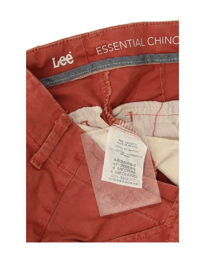 LEE Womens Straight Casual Trousers US 4 Small W30 L30 Maroon Cotton Vintage Lee and Second-Hand Lee from Messina Hembry 