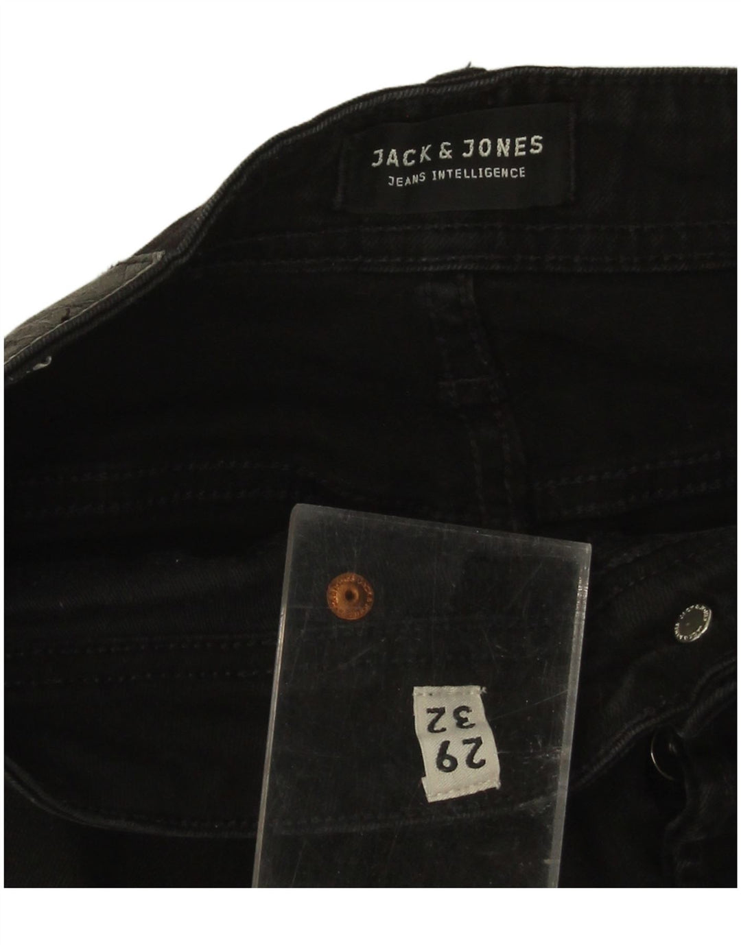 Jack & Jones Masculino Tim Slim Jeans W29 L30 Algodão Preto