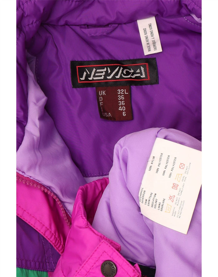Jaqueta de esqui feminina Nevica com capuz US 6 médio rosa colorblock nylon