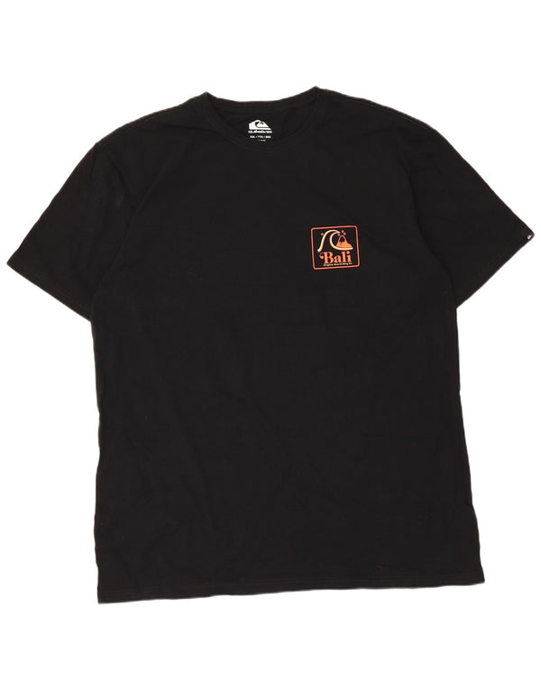 Camiseta masculina Quiksilver Regular Fit gráfica top 2XL algodão preto