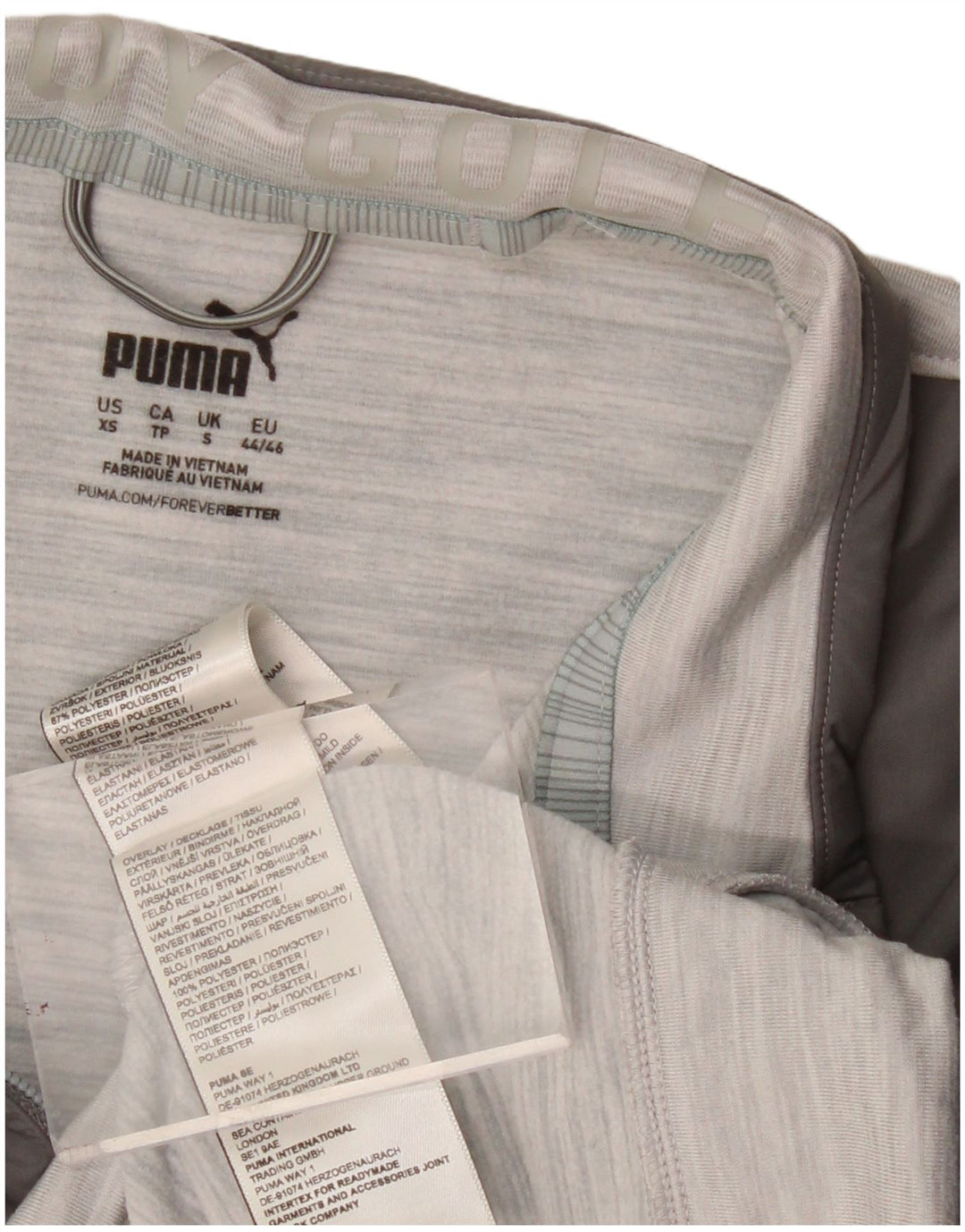 Suéter PUMA masculino com zíper e pescoço pequeno cinza colorblock poliéster