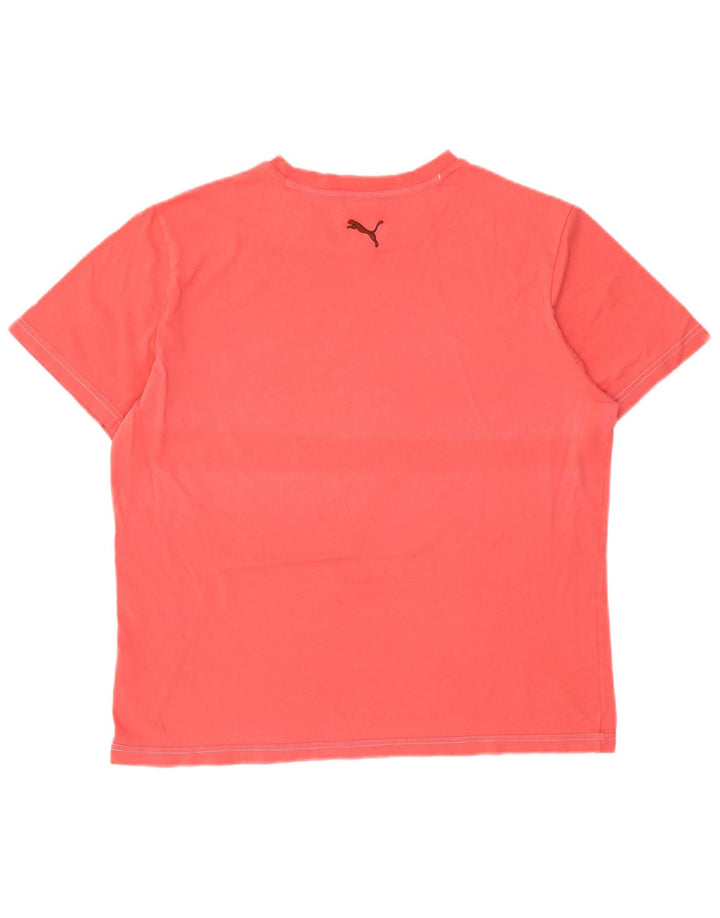 Puma Mens Graphic T-Shirt Top Grande Algodão Vermelho