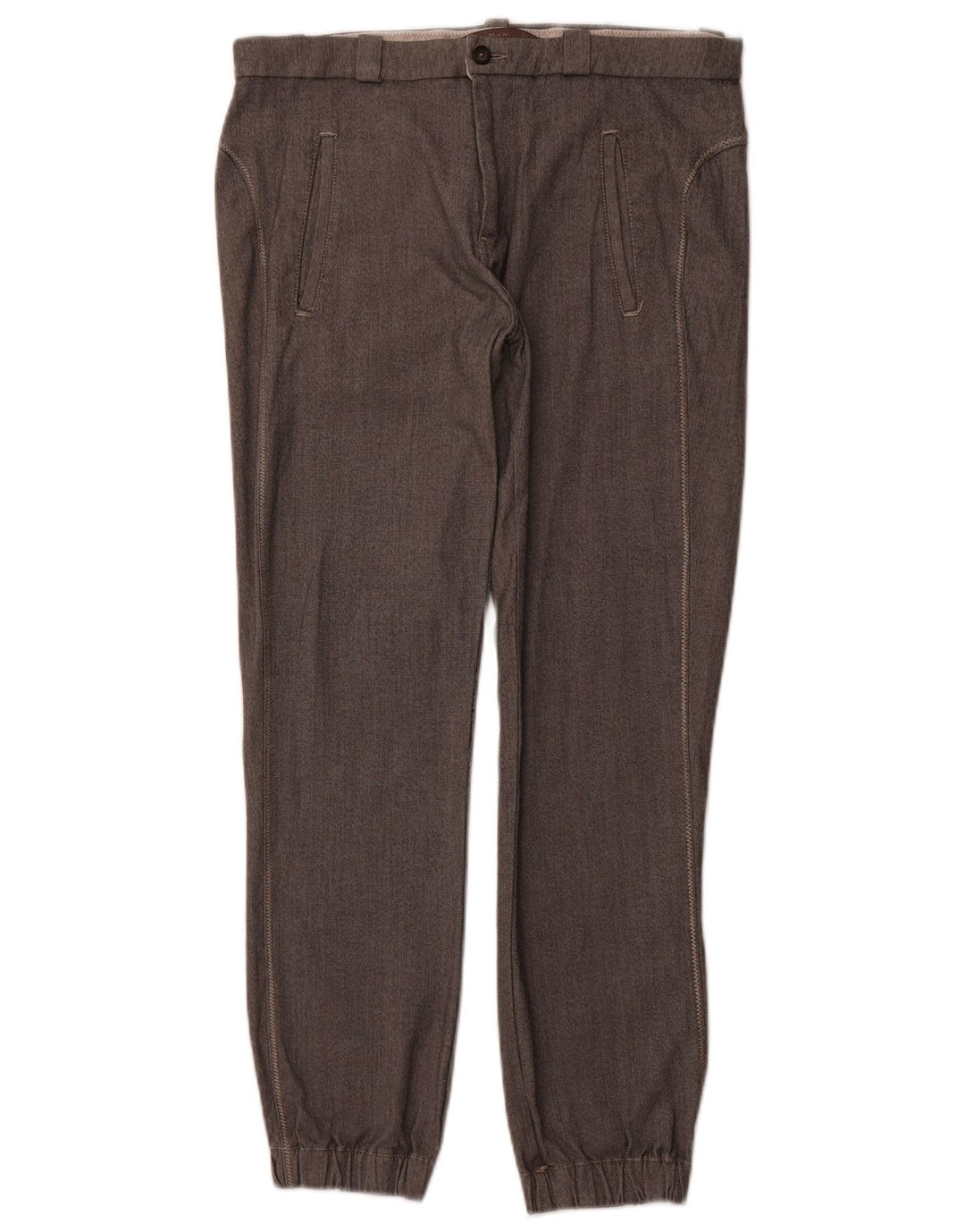 ZARA Mens Joggers Chino Calças EU 40 Médio W31 L28 Poliéster Cinza