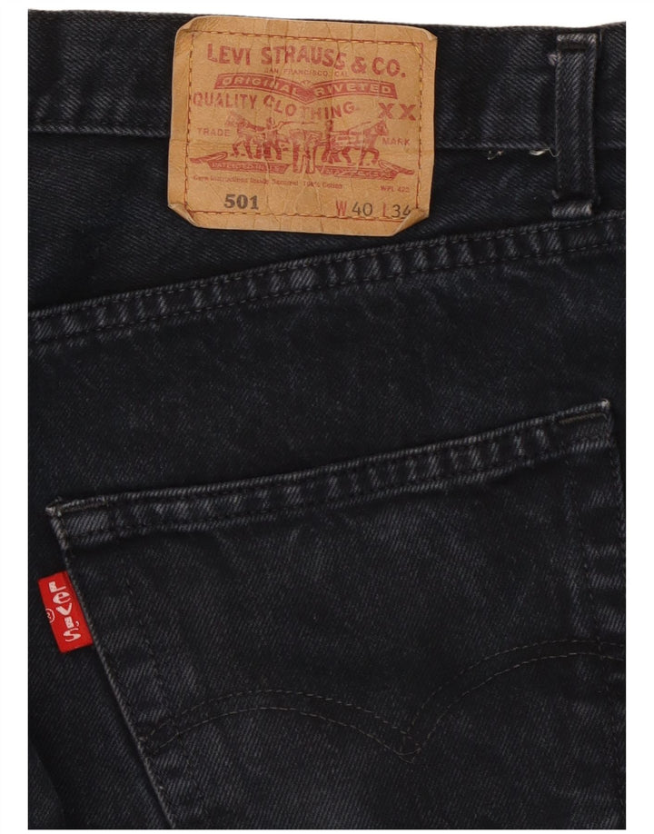 Calça jeans masculina Levi's 501 Straight W40 L26 algodão preto