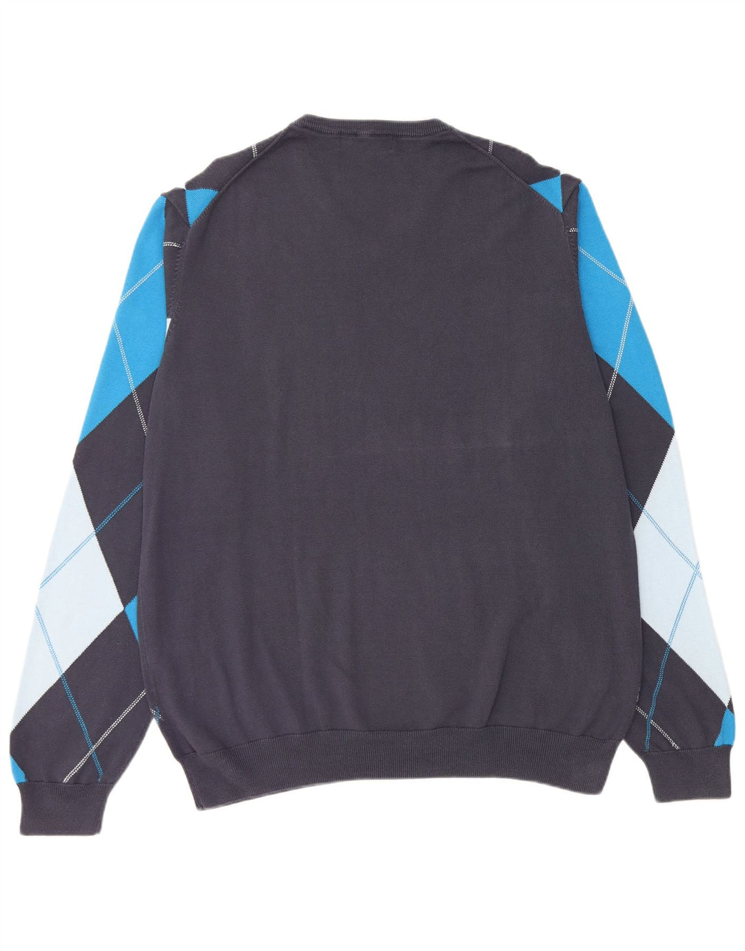 Suéter masculino LYLE & SCOTT com decote em V 2XL Azul marinho Argyle/Diamante