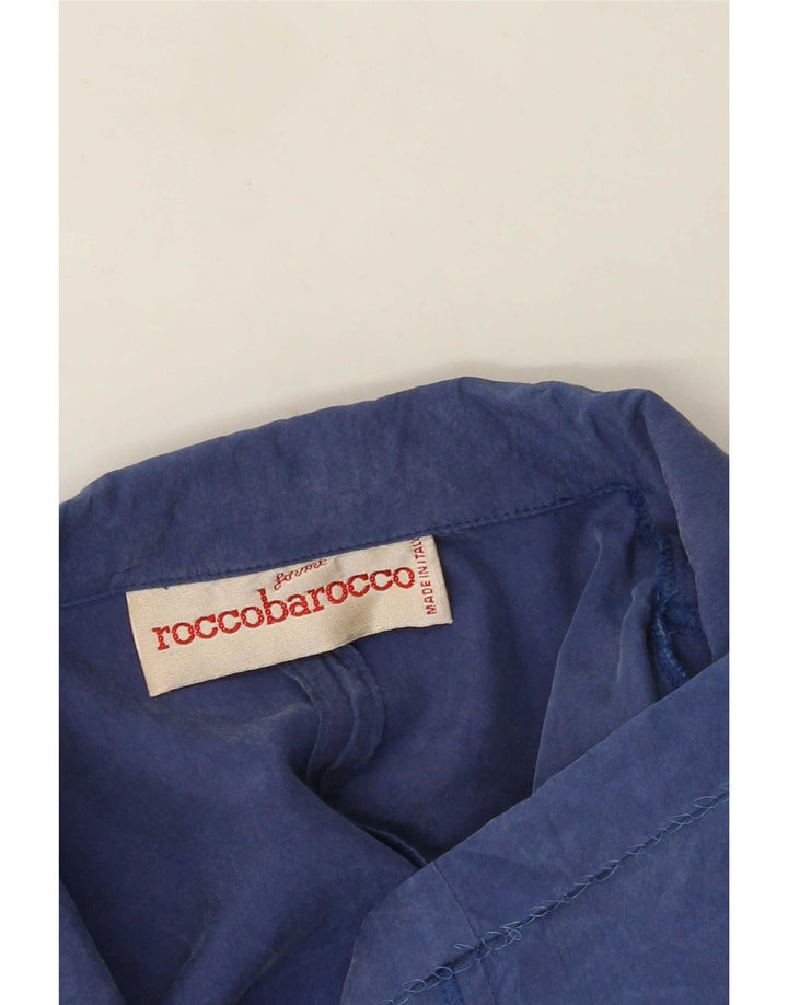 Jaqueta blazer feminina Roccobarocco com 2 botões Reino Unido 12 azul médio