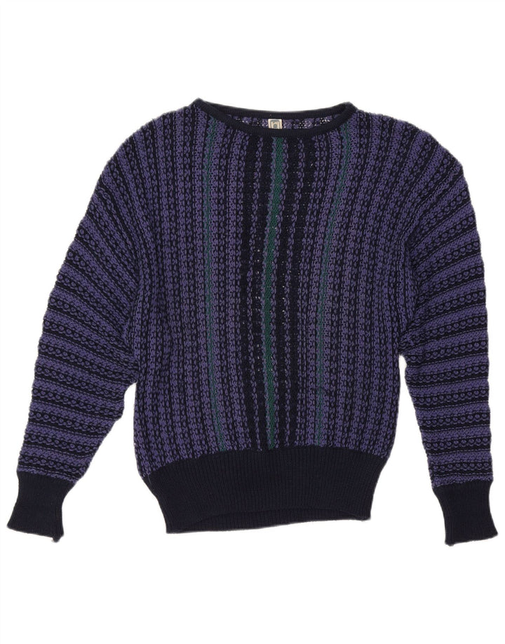 Suéter feminino RASICA com gola canoa e listrado roxo médio UK 14