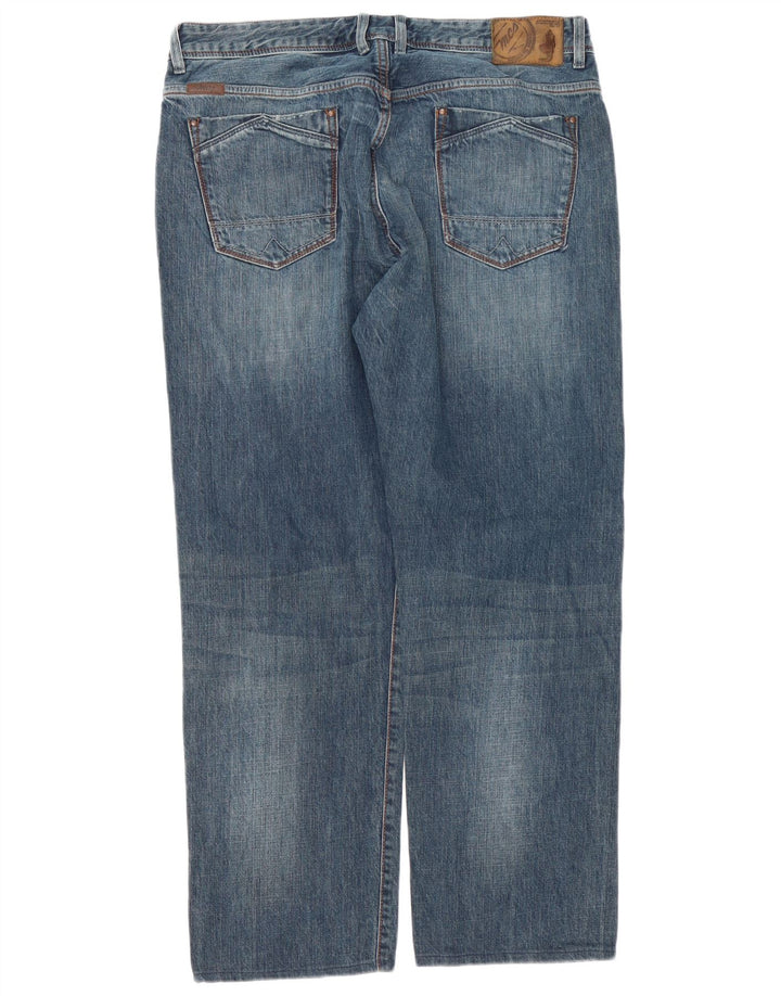 Jeans retos masculinos Marlboro Classics W38 L29 algodão azul