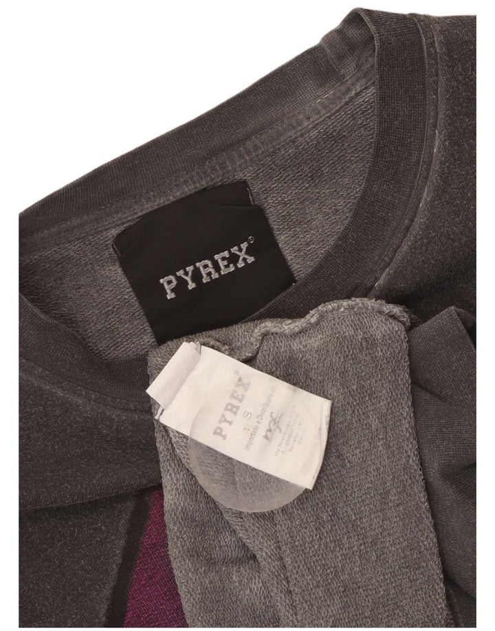 Suéter gráfico feminino Pyrex UK 10 pequeno algodão cinza