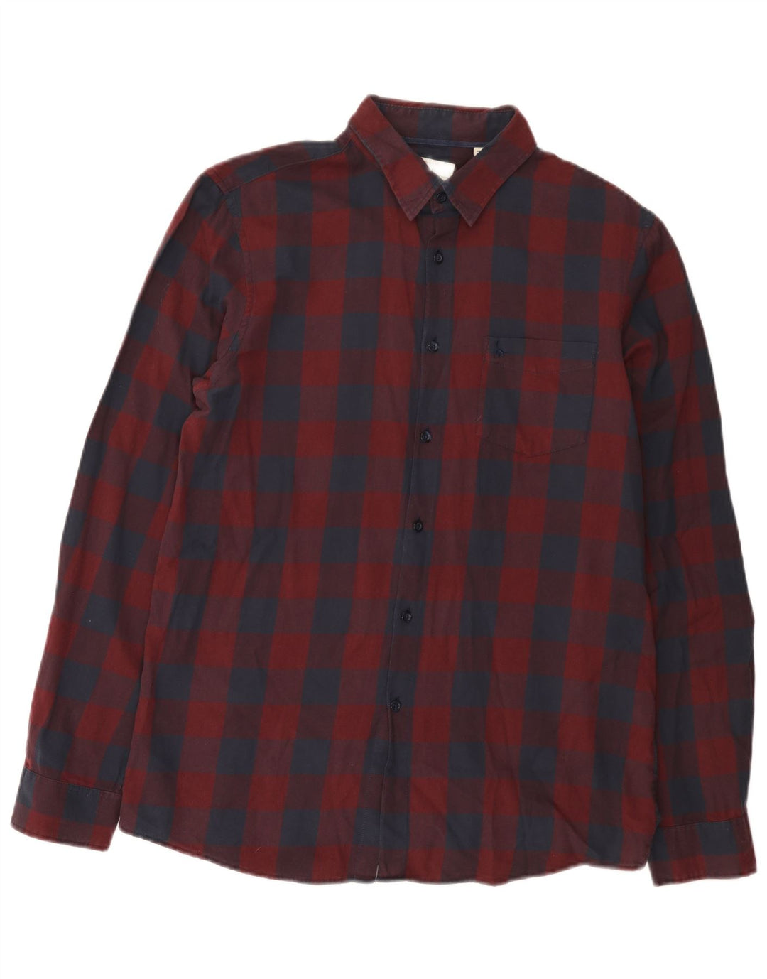 Camisa masculina clássica de ajuste Jack Wills, algodão guingão médio Borgonha