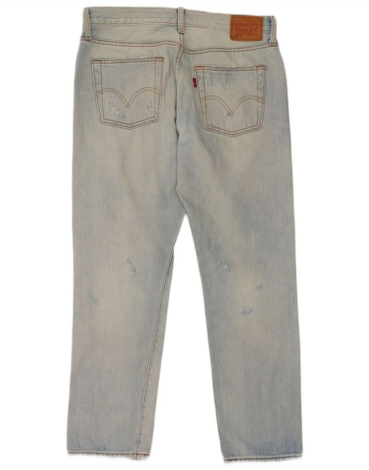 Calça Jeans Levis Masculina 501 Distressed Straight W27 L27 Azul Algodão