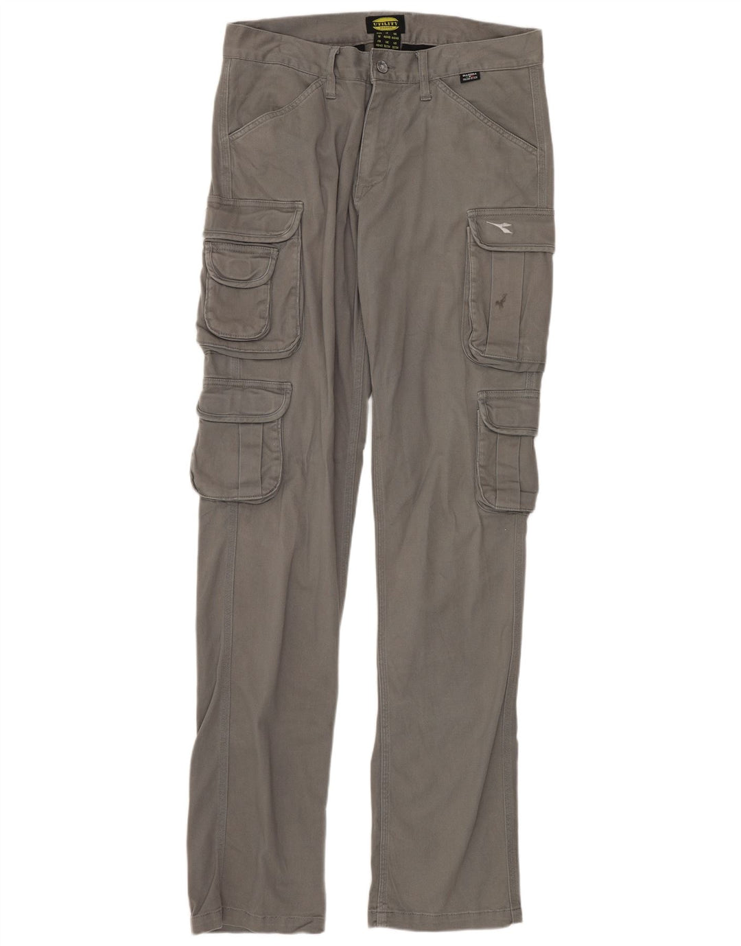Calça cargo slim masculina DIADORA W32 L34 algodão cinza