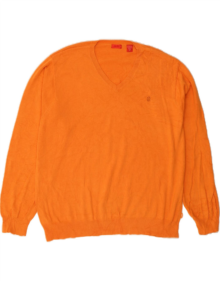 IZOD Mens V-Neck Jumper Sweater 2XL Orange Cotton Vintage Izod and Second-Hand Izod from Messina Hembry 