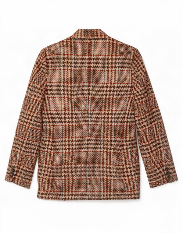Jaqueta Blazer Masculina Romano com 3 Botões IT 46 Pequeno Marrom Houndstooth