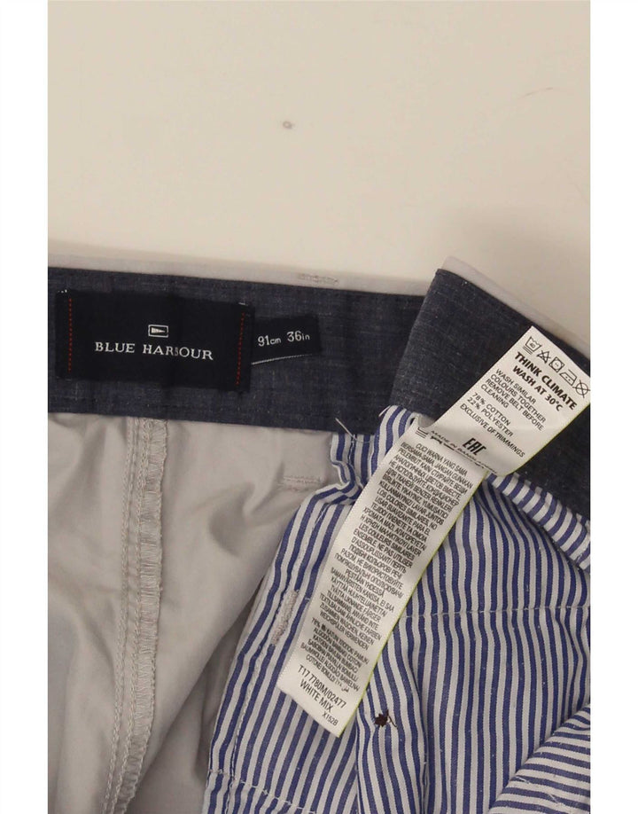Shorts masculino Marks & Spencer Blue Harbor Chino W36 grande algodão cinza