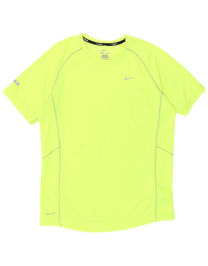Camiseta masculina Nike Dri Fit Top poliéster amarelo médio
