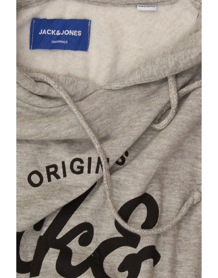 JACK & JONES Mens Graphic Hoodie Jumper Large Grey Cotton Vintage Jack & Jones and Second-Hand Jack & Jones from Messina Hembry 