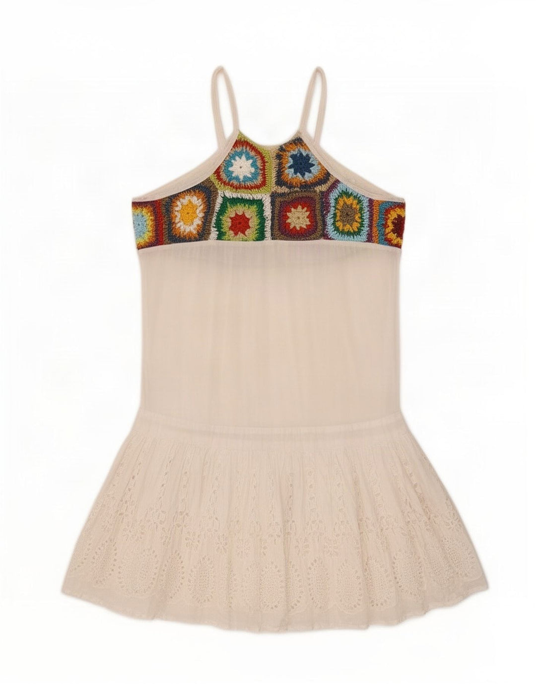 Vestido de verão feminino Desigual EU 42 grande algodão floral branco