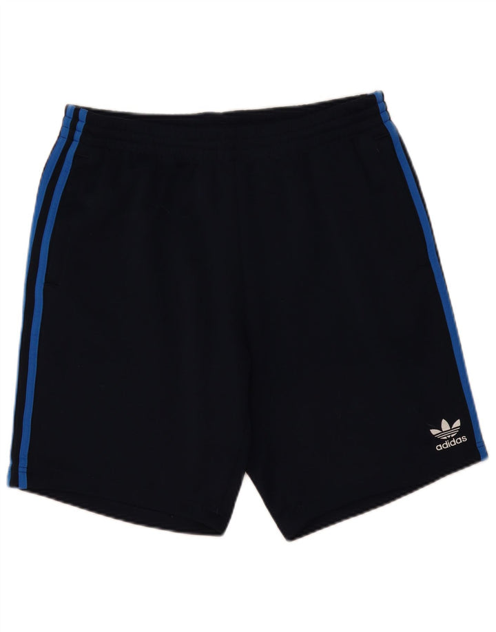Shorts esportivos masculinos Adidas grandes poliéster azul marinho