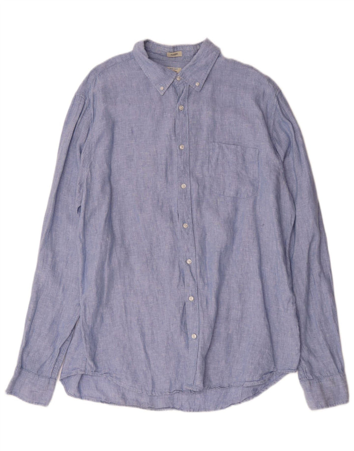 J. Crew Camisa masculina alta clássica de ajuste XL linho azul
