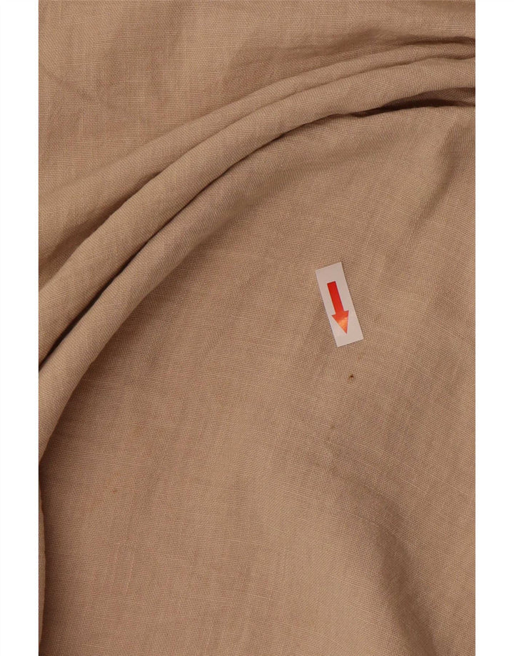 Vestido feminino Zara sem mangas em linha A UK 12 médio bege