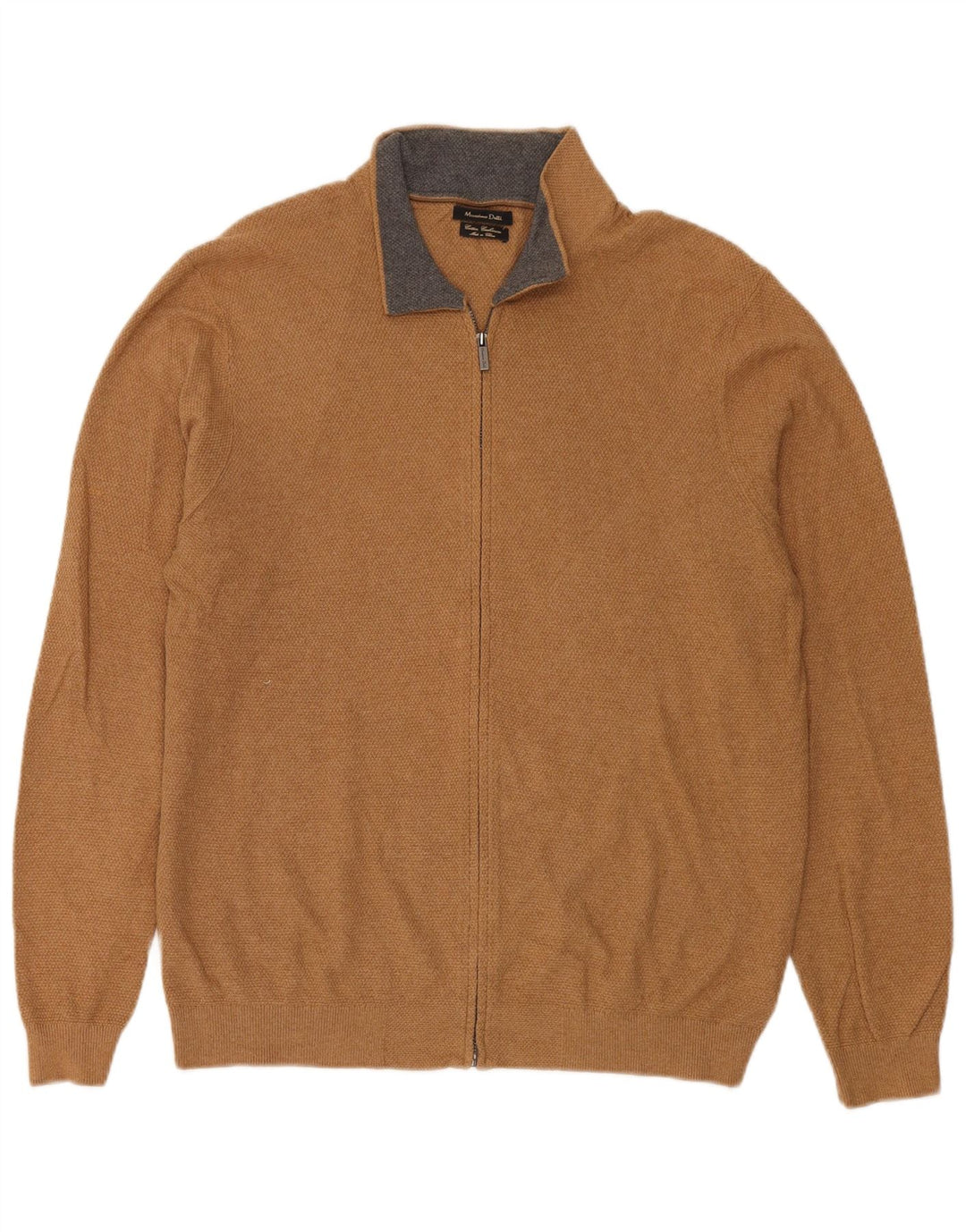 Suéter cardigã masculino MASSIMO DUTTI grande algodão marrom