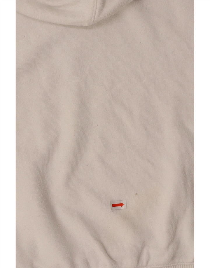 CHAMPION Suéter feminino com capuz e estampa oversized UK 6 XS algodão branco