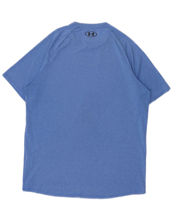 Camiseta masculina Under Armour poliéster manchado azul médio